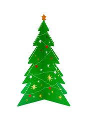 green christmas tree on a white background
