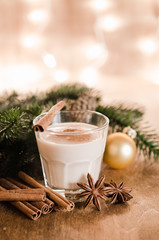 Homemade Eggnog Cocktail for Christmas Eve.