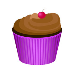 Cupcake isolated on white background, Vector illustration