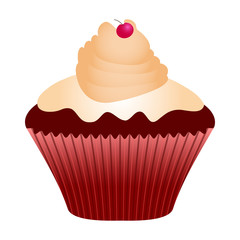 Cupcake isolated on white background, Vector illustration