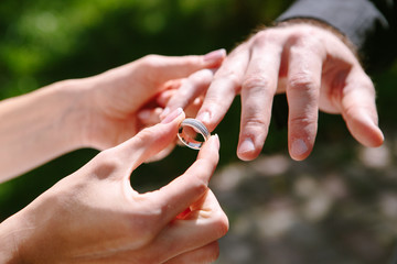 Wedding rings. Selective focus.