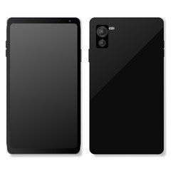  touchscreen cellphone tablet smartphone isolated on white background. vector illustration