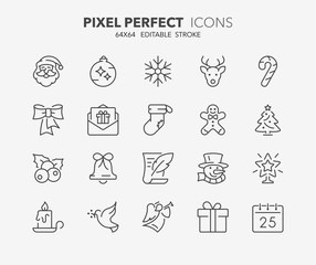 christmas thin line icons 1