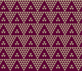 Red color vintage retro Ukraine style motif. Monochrome seamless pattern vector illustration. Concept geometric tile background for card, invitation, header print and web design.