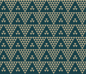 Green color vintage retro Ukraine style motif. Monochrome seamless pattern vector illustration. Concept geometric tile background for card, invitation, header print and web design.