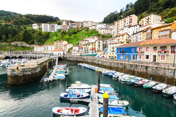 Fototapeta premium beautiful fishing village of elantxobe at basque country, Spain