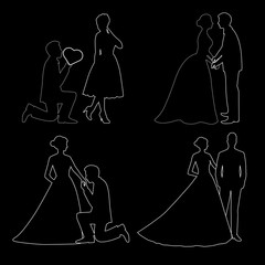 The bride and groom. Set. 