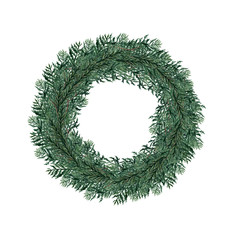 Watercolor Christmas wreaths.