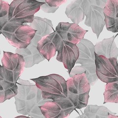 Floral pattern 5. Seamless background with watercolor leaves