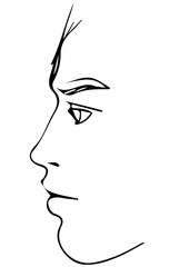 sketch to portrait of a person profile