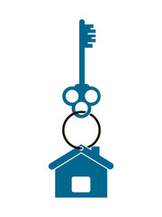 keys from the apartment with a keychain in the form of a house