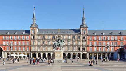 Plaza Mayor, Madrid, Spain - obrazy, fototapety, plakaty