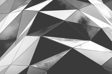 Polygonal triangle glass facade