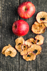 Tasty dried apple slices.