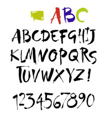 Vector Acrylic Brush Style Hand Drawn Alphabet Font