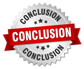 conclusion round isolated silver badge