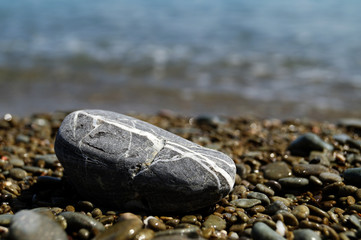 Stone on seashore