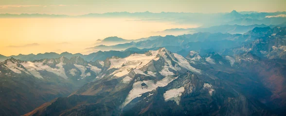 Cercles muraux Mont Blanc Mont Blanc et mer de Glace