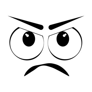 Angry expression isolated on white background, Vector illustration