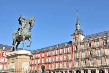 Plaza Mayor, Madrid, Spain - obrazy, fototapety, plakaty