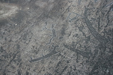 Karelian petroglyphs. Rock paintings.