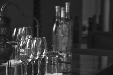 copas de degustacion en destileria de pisco