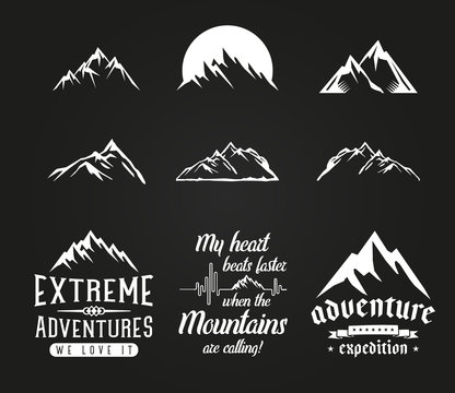 mountain set vector