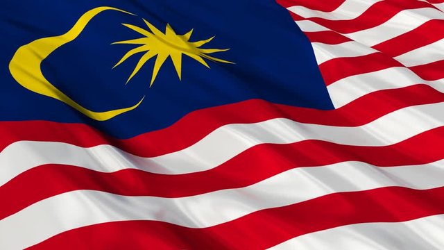 Malaysia Flag Waving. Seamless loop.