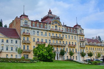 Old spa architecture - great czech spa resort Marianske Lazne (Marienbad) - west part of Czech...
