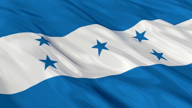 Honduras Flag Waving. Seamless loop.