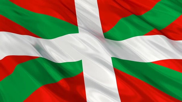 Basque Country Flag Waving. Seamless loop.
