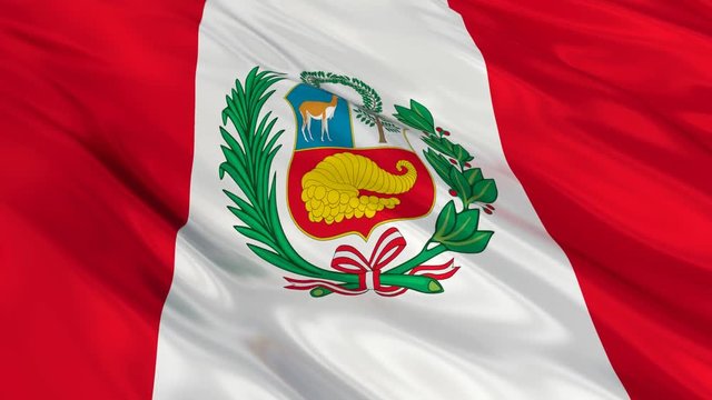 Peru Flag Waving. Seamless loop.
