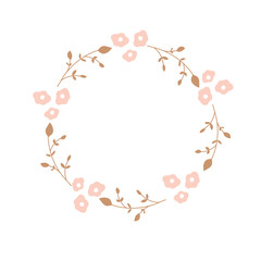  Floral Wreath, frame. Can be used as an design element and label. vector illustration - 179762330