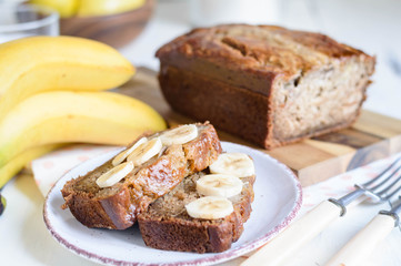Fototapeta na wymiar banana loaf easy to make gluten free