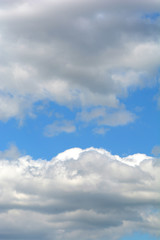 Blue sky with white clouds. Nature concept
