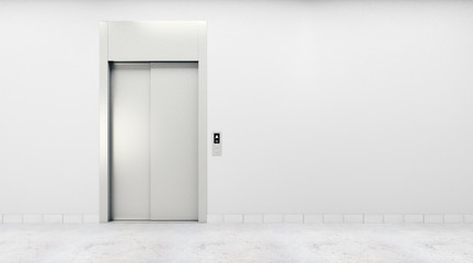 Room with lift and blank wall