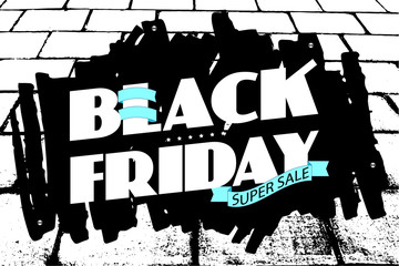 Fototapeta premium Black friday sale banner template design. Grunge banner. Vector illustration EPS 10.