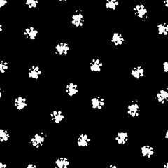 Seamless pattern for chintz. Chaotic cat tracks. Vector illustration EPS 10.