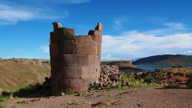 Chullpas in Sillustani, Puno Region, Peru