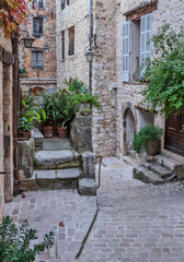 Fototapeta na wymiar Narrow street in the old village Vence , France.