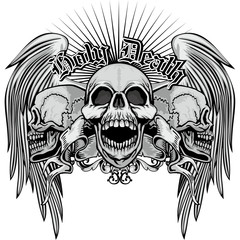  grunge skull coat of arms