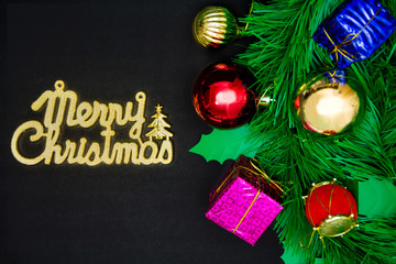 Christmas gift boxes with decoration objects for Christmas day