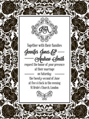 Elegant floral swirls, lacy pattern ornate frame