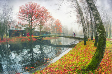 bike ride between autumn and winter