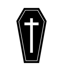 Obraz premium coffin halloween icon isolated on white background