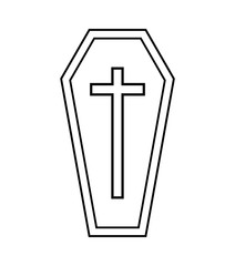 coffin halloween icon isolated on white background