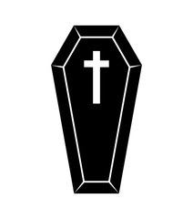Obraz premium coffin halloween icon isolated on white background