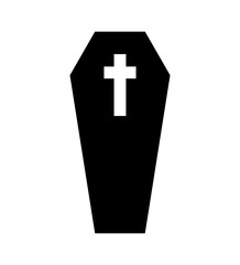 Obraz premium coffin halloween icon isolated on white background