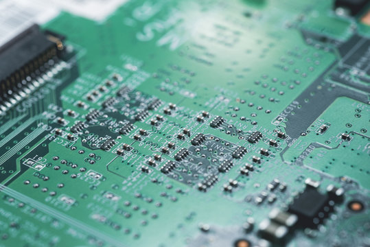 Computer circuit board.High technology. Close up of computer electronic circuit board. Computer part