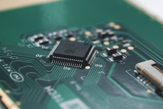 Computer circuit board.High technology. Close up of computer electronic circuit board. Computer part